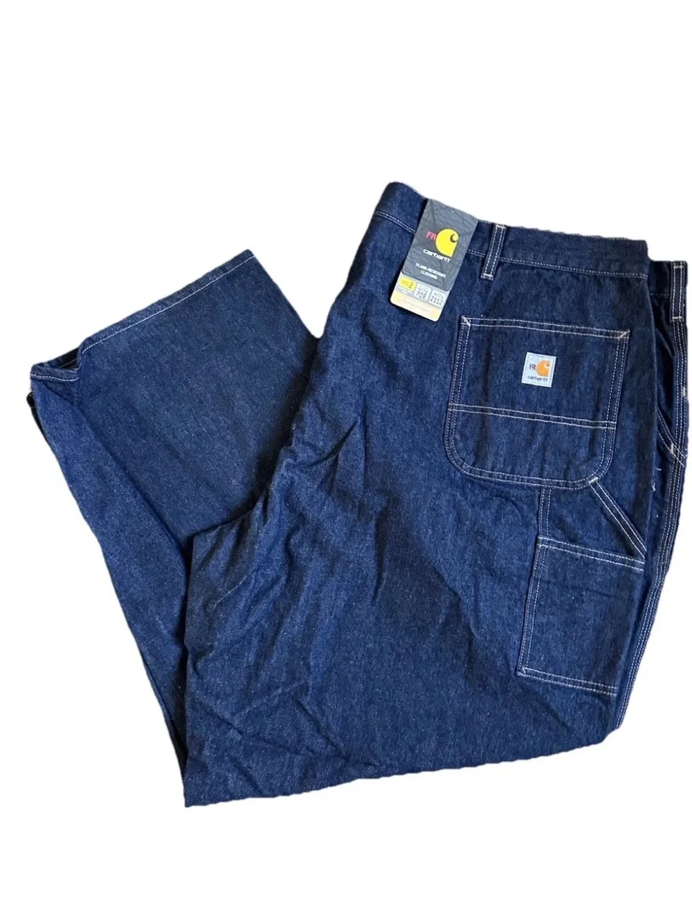 Carhartt Men’s FR Denim Jeans 54x32 Blue FRB13401 Straight Leg Workwear